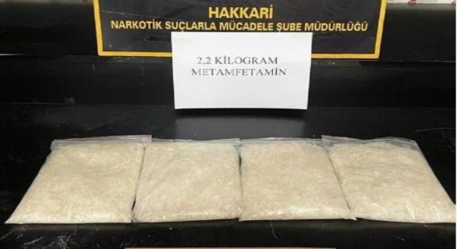  2 kilo 200 gram metamfetamin ele geçirildi